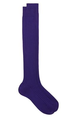 Drake's Over the Calf Pima Cotton Socks in Purple