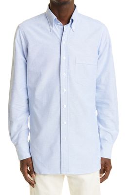 Drake's Oxford Cotton Button-Down Shirt in Blue