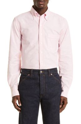 Drake's Oxford Cotton Button-Down Shirt in Pink 990
