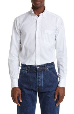 Drake's Oxford Cotton Button-Down Shirt in White