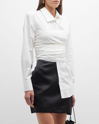 Draped Collared Top