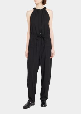 Drapey Suiting Sleeveless Jumpsuit