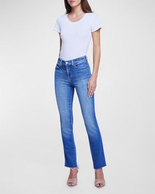 Draya High Rise Slim Straight Jeans