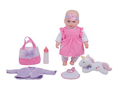 Dream Collection 16 inch Lovely Baby Doll with Unicorn