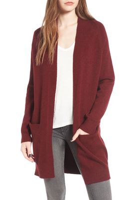 Dreamers by Debut Cozy Open Cardigan in Burgundy