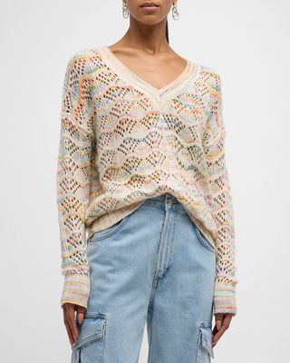 Dreamweaver Ombre Pointelle Knit Sweater