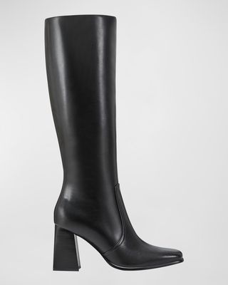 Dreeam Leather Block-Heel Tall Boots