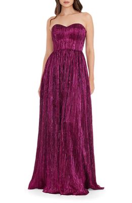 Dress the Population Audrina Strapless Gown in Fuchsia