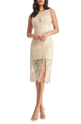 Dress the Population Avianna Sleeveless Guipure Lace Midi Dress in Cream