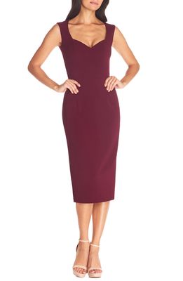 Dress the Population Elle Sheath in Burgundy