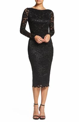 Dress the Population Emery Stretch Lace Body-Con Dress in Black/Charcoal