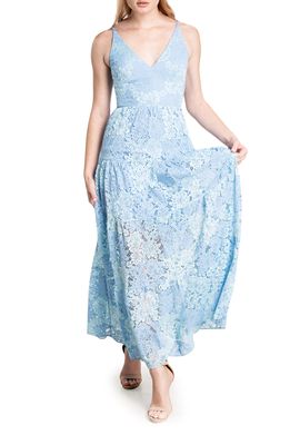 Dress the Population Lace Sleeveless Maxi Dress in Summer Sky Mult