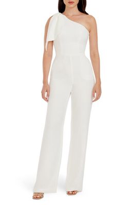 Dress the Population Tiffany One-Shoulder Jumpsuit in Off White