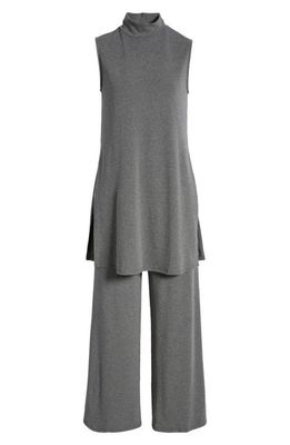 Dressed in Lala Gigi Sleeveless Top & Wide Leg Pants in Charcoal