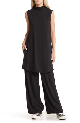 Dressed in Lala Gigi Sleeveless Top & Wide Leg Pants Set in Black 