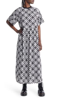 Dressed in Lala Never Too Much Maxi Dress in Black White Flower Check