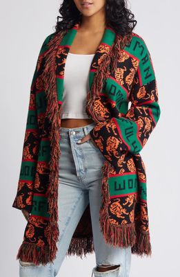 Dressed in Lala Powerful Woman Fringe Open Front Cardigan