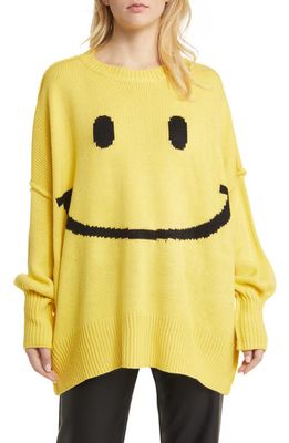 Dressed in Lala Smile Oversize Sweater in Yellow