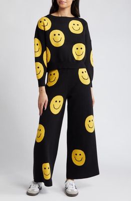 Dressed in Lala Smiley Sweater & Pants Set in Smiley Faces