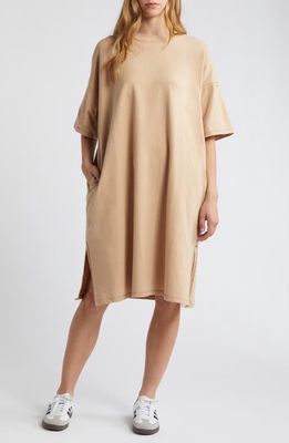 Dressed in Lala Ultimate Stretch Cotton T-Shirt Dress in Mocha 