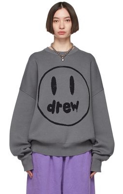 drew house SSENSE Exclusive Gray Painted Mascot Sweater