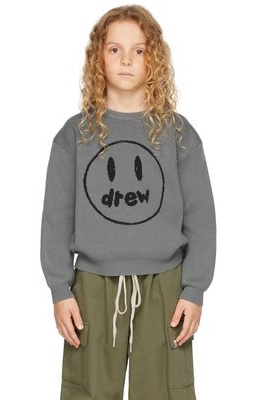 drew house SSENSE Exclusive Kids Gray Painted Mascot Sweater
