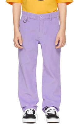 drew house SSENSE Exclusive Kids Purple Painted Mascot Trousers