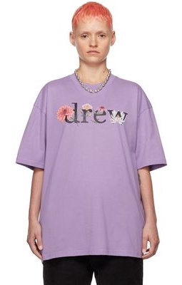 drew house SSENSE Exclusive Purple Floral Drew T-Shirt