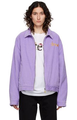 drew house SSENSE Exclusive Purple Painted Mascot Jacket