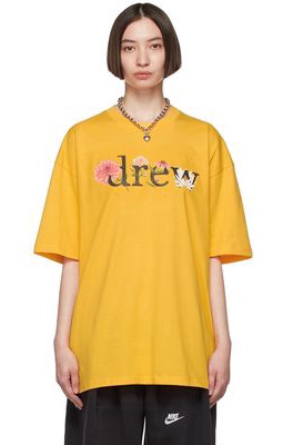 drew house SSENSE Exclusive Yellow Floral Drew T-Shirt