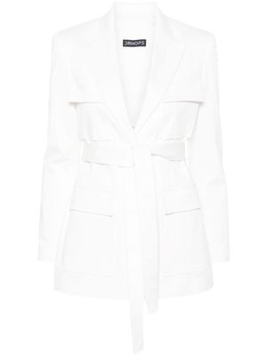 DRHOPE belted single-breasted jacket - White