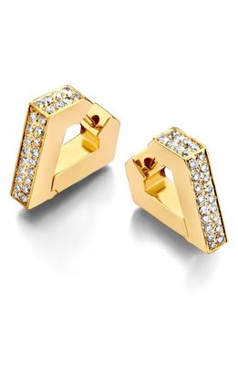 DRIES CRIEL BARE Diamanti Diamond Huggie Hoop Earrings in Yellow Gold