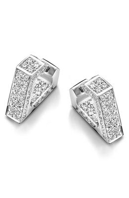 DRIES CRIEL Diamanti Mini Diamond Huggie Hoop Earrings in White Gold