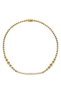 DRIES CRIEL Diamond Bar Chain Necklace in Yellow Gold