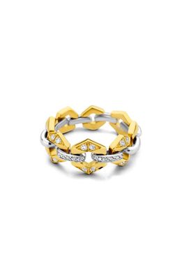 DRIES CRIEL Flow Diamond Link Ring in Gold