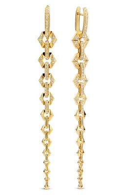 DRIES CRIEL Flow Graduated Diamond Chain Drop Earrings in Yellow Gold