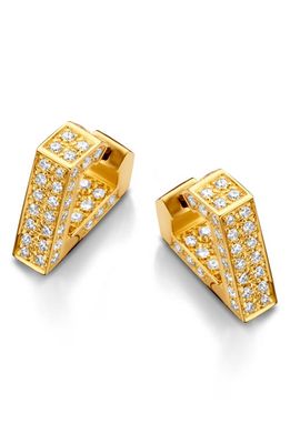 DRIES CRIEL Mini Brute Diamanti Diamond Huggie Hoop Earrings in Yellow Gold