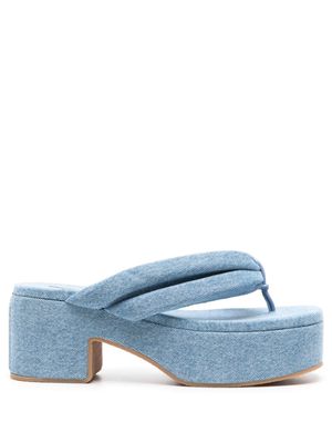 DRIES VAN NOTEN 80mm denim platform sandals - Blue