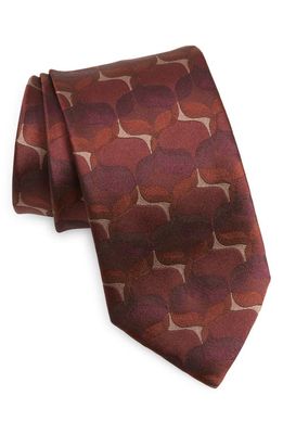 Dries Van Noten Abstract Silk Jacquard Tie in Bordeaux