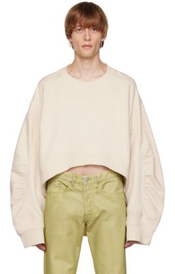Dries Van Noten Beige Asymmetric Sweatshirt
