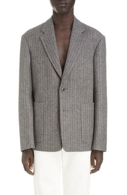 Dries Van Noten Billy Herringbone Wool Twill Sport Coat in Grey