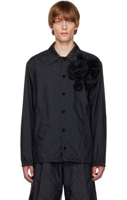 Dries Van Noten Black Floral Appliqué Jacket