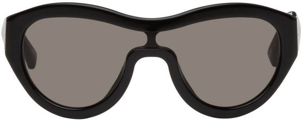 Dries Van Noten Black Linda Farrow Edition Shield Sunglasses