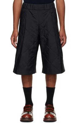 Dries Van Noten Black Quilted Shorts