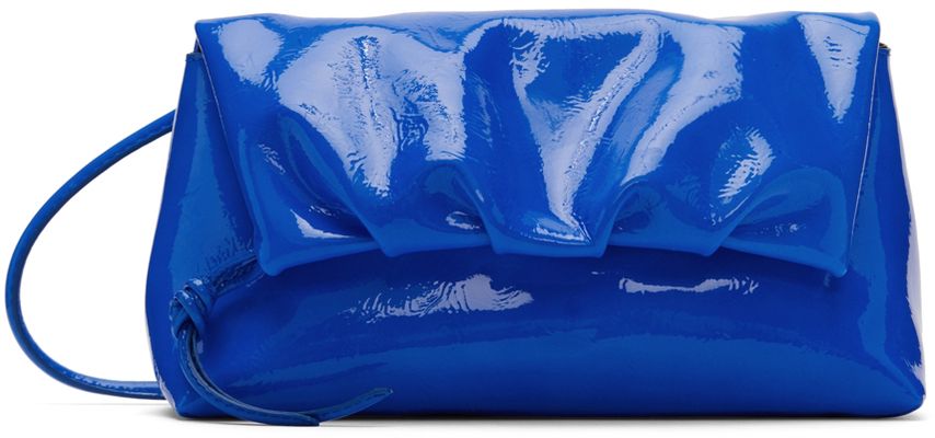 Dries Van Noten Blue Mini Flat Shoulder Bag