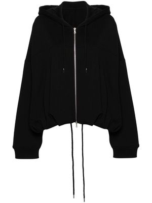 DRIES VAN NOTEN cocoon zip-up hoodie - Black