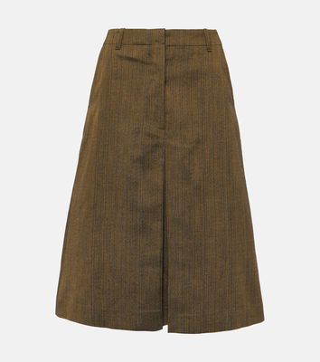 Dries Van Noten Cotton and silk-blend midi skirt