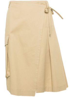 DRIES VAN NOTEN cotton kilt skirt - Neutrals