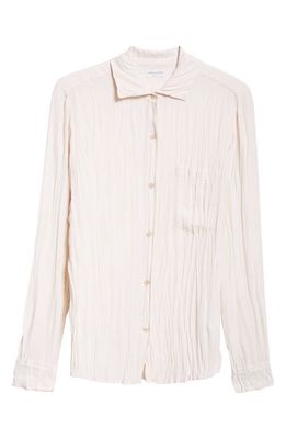 Dries Van Noten Crushed Georgette Button-Up Shirt in Ecru 5