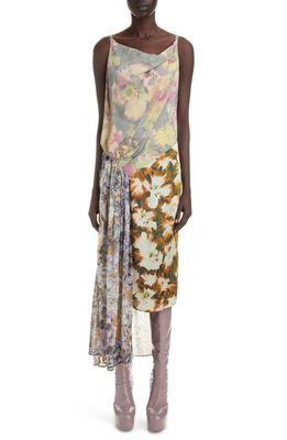 Dries Van Noten Darina Mix Floral Dress in Grey 802